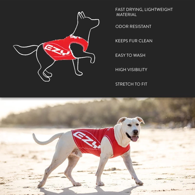 EzyDog Rashguard Vest - Premium Dog Shirt Allowing All-Day Water Use - Tested to Provide 50+ UV Protection - Innovative Design for a Snug, Comfortable Fit (X-Small, Red) - Image 2